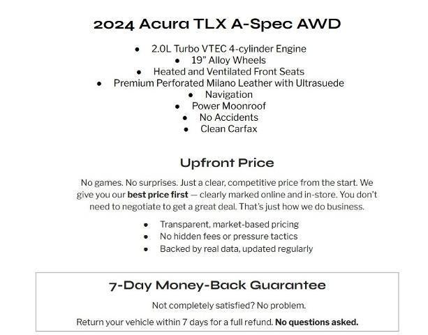 2024 Acura TLX SH-AWD w/A-Spec Package