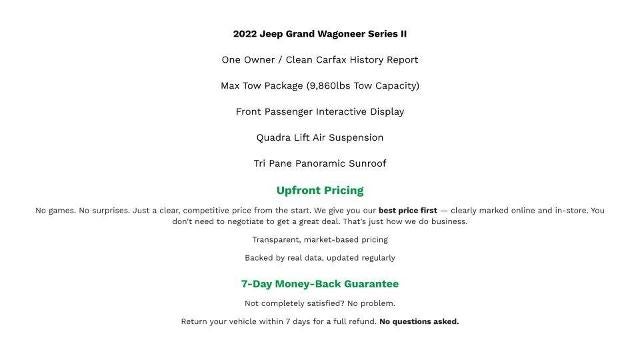 2022 Jeep Grand Wagoneer Series II 4x4