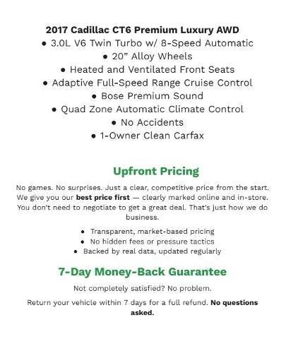 2017 Cadillac CT6 4dr Sdn 3.0L Turbo Premium Luxury AWD