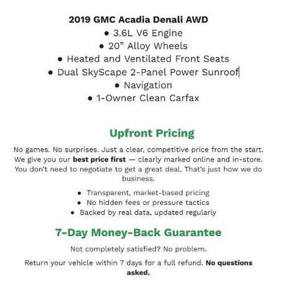 2019 GMC Acadia AWD 4dr Denali