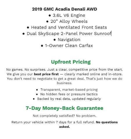 2019 GMC Acadia AWD 4dr Denali