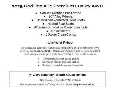 2025 Cadillac XT6 AWD 4dr Premium Luxury
