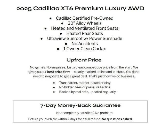 2025 Cadillac XT6 AWD 4dr Premium Luxury