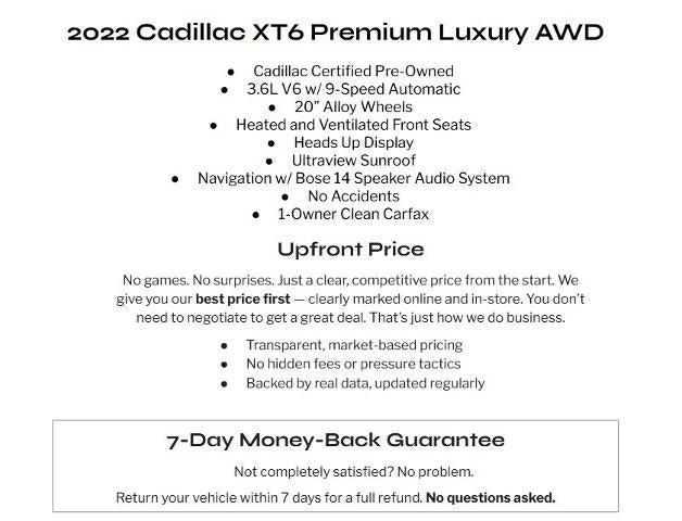 2022 Cadillac XT6 AWD 4dr Premium Luxury