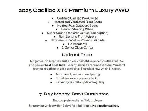 2025 Cadillac XT6 AWD 4dr Premium Luxury