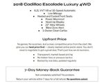 2018 Cadillac Escalade 4WD 4dr Luxury