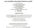 2017 Cadillac Escalade 4WD 4dr Platinum