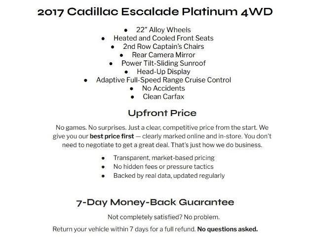 2017 Cadillac Escalade 4WD 4dr Platinum