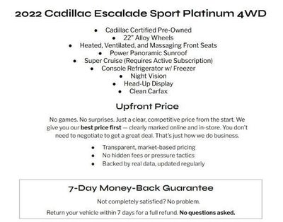 2022 Cadillac Escalade 4WD 4dr Sport Platinum