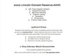 2022 Lincoln Corsair Reserve AWD