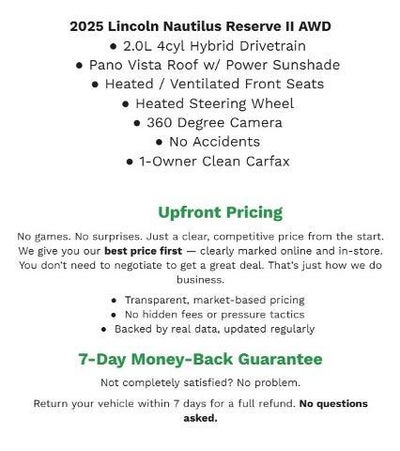 2025 Lincoln Nautilus Reserve AWD