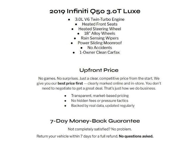 2019 INFINITI Q50 3.0T LUXE