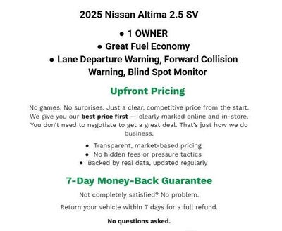 2025 Nissan Altima SV FWD