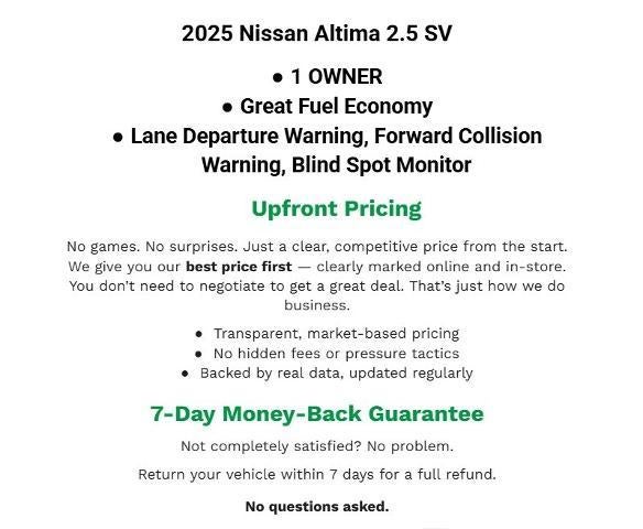 2025 Nissan Altima SV FWD