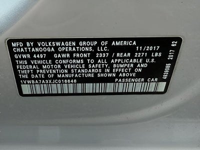2018 Volkswagen Passat 2.0T SE Auto