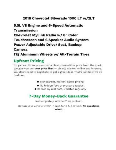 2018 Chevrolet Silverado 1500 4WD Crew Cab 143.5 LT w/2LT