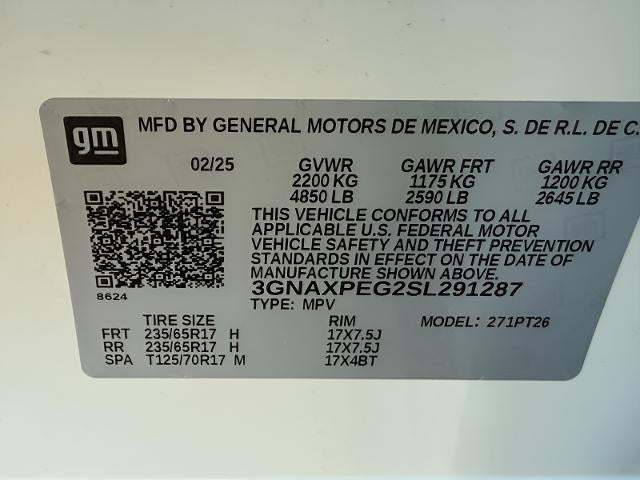 2025 Chevrolet Equinox AWD 4dr LT w/2LT