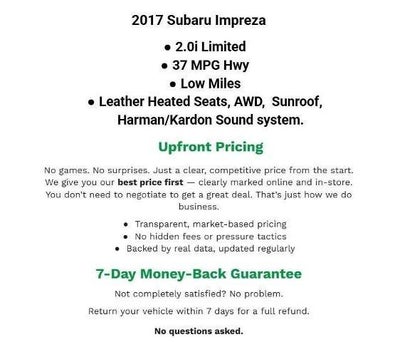 2017 Subaru Impreza 2.0i Limited 5-door CVT