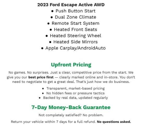 2023 Ford Escape ACTIVE AWD **PUSH BUTTON START**HEATED STEERING WHEEL**HEATED FRONT SEATS**