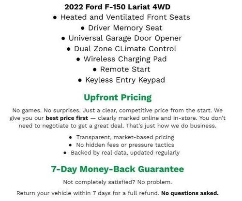 2022 Ford F-150 LARIAT 4WD SuperCrew 5.5' Box