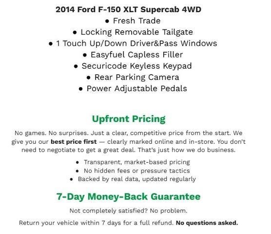 2014 Ford F-150 4WD SUPERCAB 145 XLT **POWER ADJUSTABLE PEDALS**BACK UP CAMERA**SECURICODE KEYLESS KEYPAD**
