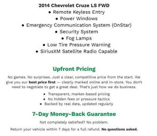 2014 Chevrolet Cruze 4DR SDN AUTO LS **REMOTE KEYLESS ENTRY**POWER WINDOWS**FOG LAMPS**