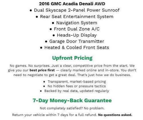 2016 GMC Acadia AWD 4dr Denali