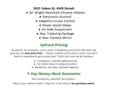 2021 GMC Yukon XL 4WD 4DR DENALI **HEATED FRONT & REAR SEATS**HD SURROUND VISION**ADAPTIVE CRUISE CONTROL**