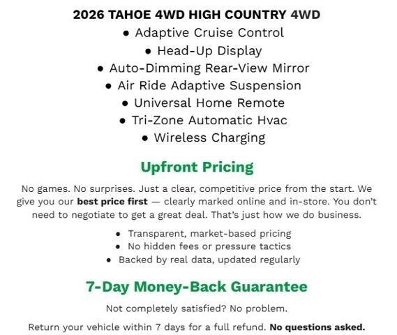2026 Chevrolet Tahoe 4WD 4dr High Country