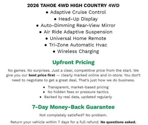 2026 Chevrolet Tahoe 4WD 4dr High Country