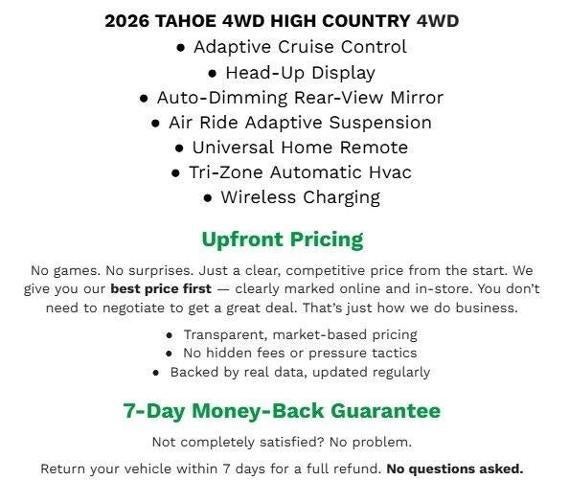 2026 Chevrolet Tahoe 4WD 4dr High Country