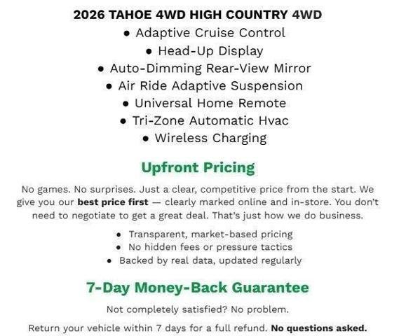 2026 Chevrolet Tahoe 4WD 4dr High Country