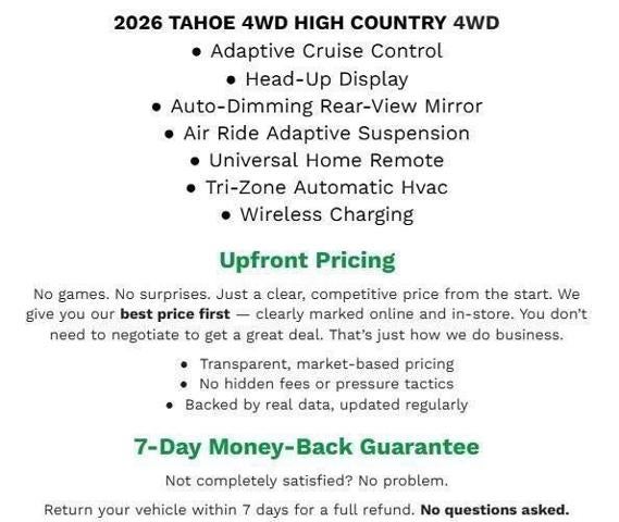 2026 Chevrolet Tahoe 4WD 4dr High Country