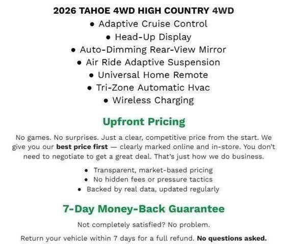 2026 Chevrolet Tahoe 4WD 4dr High Country