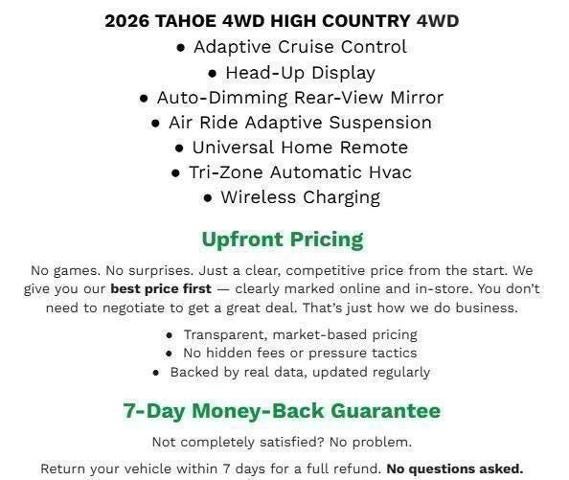 2026 Chevrolet Tahoe 4WD 4dr High Country
