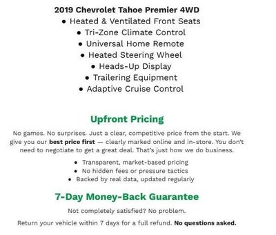 2019 Chevrolet Tahoe 4WD 4DR PREMIER **ADAPTIVE CRUISE CONTROL**HEADS-UP DISPLAY**TRI-ZONE HEATING AND COOLING**