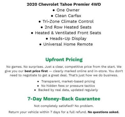 2020 Chevrolet Tahoe 4WD 4DR PREMIER **ADAPTIVE CRUISE CONTROL**HEADS-UP DISPLAY**TRI-ZONE HEATING AND COOLING**