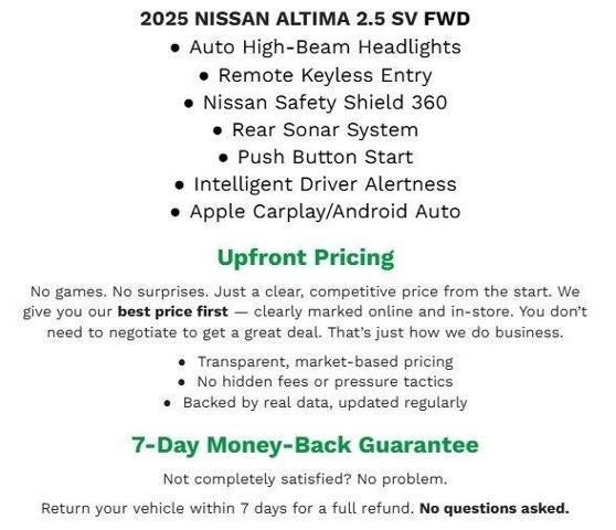 2025 Nissan Altima SV FWD