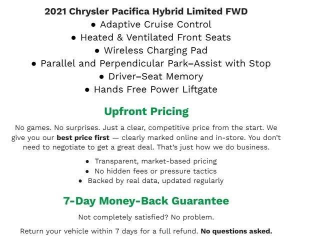 2021 Chrysler Pacifica Hybrid Limited FWD
