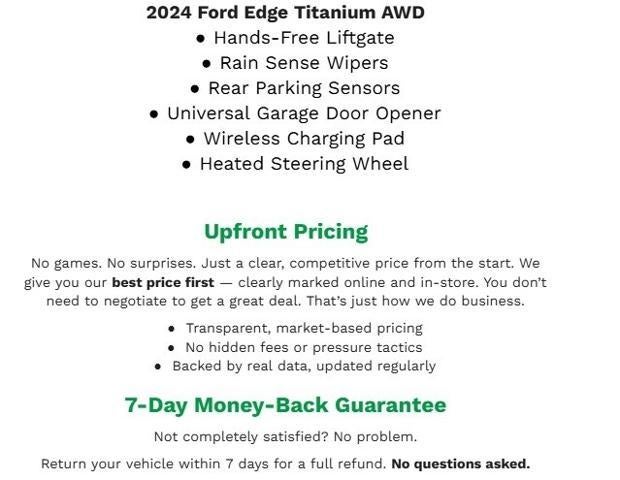 2024 Ford Edge TITANIUM AWD **HANDS FREE LIFTGATE**WIRELESS CHARGING PAD**RAIN-SENSING WIPERS**