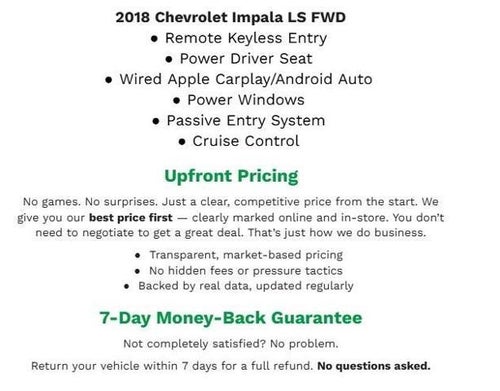 2018 Chevrolet Impala 4dr Sdn LS w/1FL