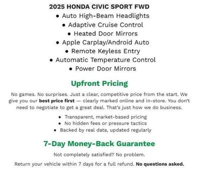 2025 Honda Civic Sedan Sport CVT