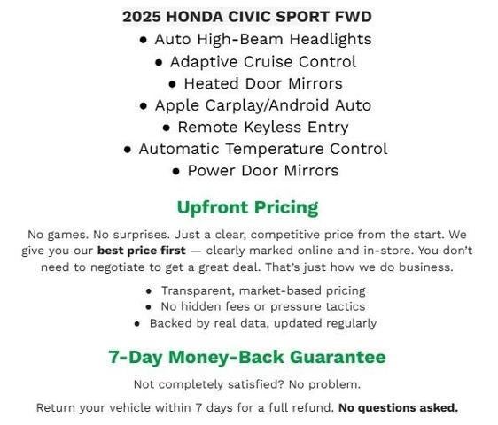 2025 Honda Civic Sedan Sport CVT