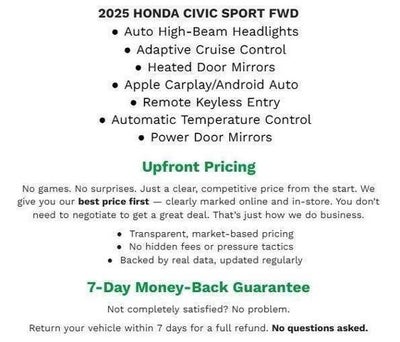 2025 Honda Civic Sedan Sport CVT