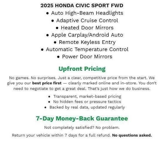 2025 Honda Civic Sedan Sport CVT