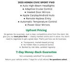 2025 Honda Civic Sedan Sport CVT