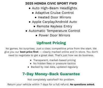 2025 Honda Civic Sedan Sport CVT