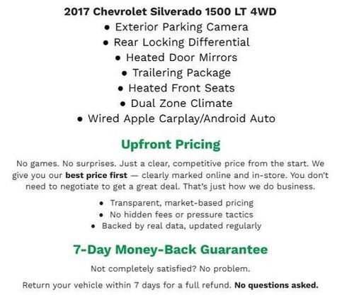 2017 Chevrolet Silverado 1500 4WD CREW CAB 143.5 LT W/1LT **HEATED FRONT SEATS**DUAL ZONE CLIMATE**APPLE CARPLAY/ANDROID AUTO**