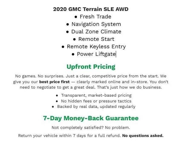2020 GMC Terrain AWD 4dr SLE