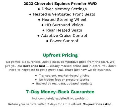 2023 Chevrolet Equinox AWD 4DR PREMIER **DRIVER MEMORY SETTINGS**HD SURROUND VISION**HEATED FRONT & REAR SEATS**